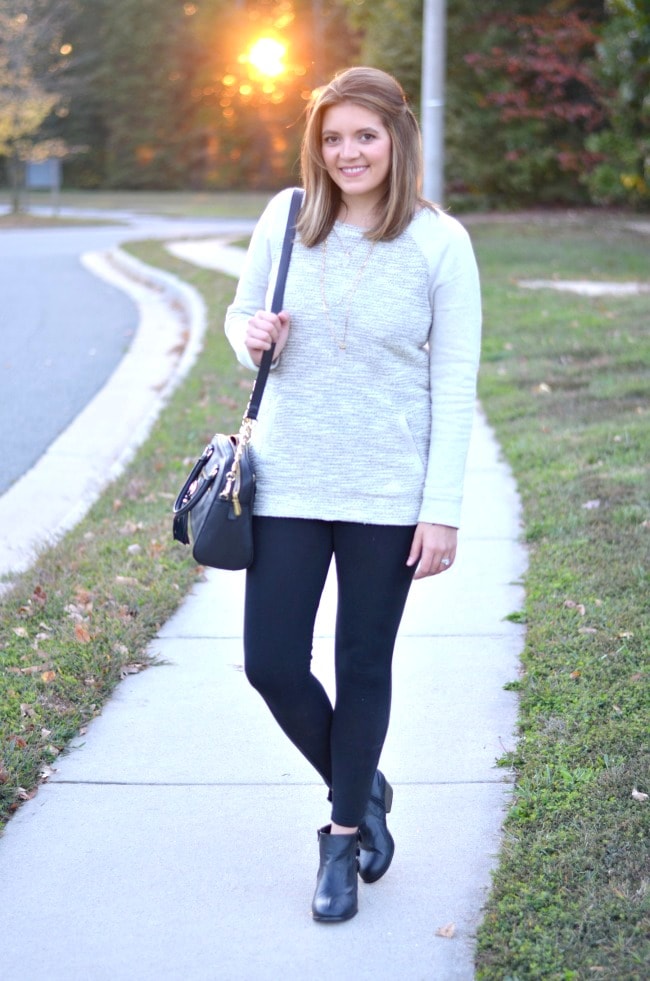 The best top for $55, most flattering leggings & over the knee boots! –  Christian Blair Vordy