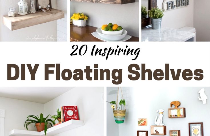 20 Inspiring DIY Floating Shelves (the rustic options are my favorites!)