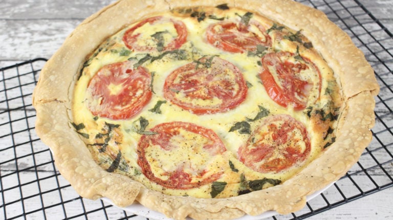 Simple and Delicious Caprese Quiche - Pretty Extraordinary